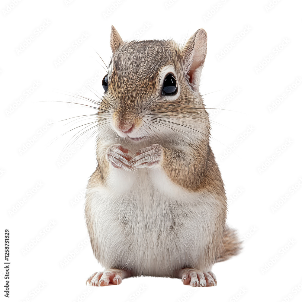 Fototapeta premium Cute squirrel, white isolate background