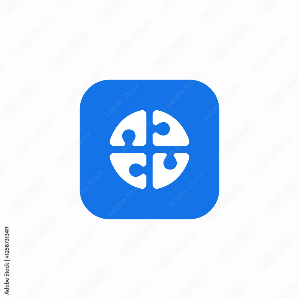 Obraz premium round puzzle piece icon sign vector