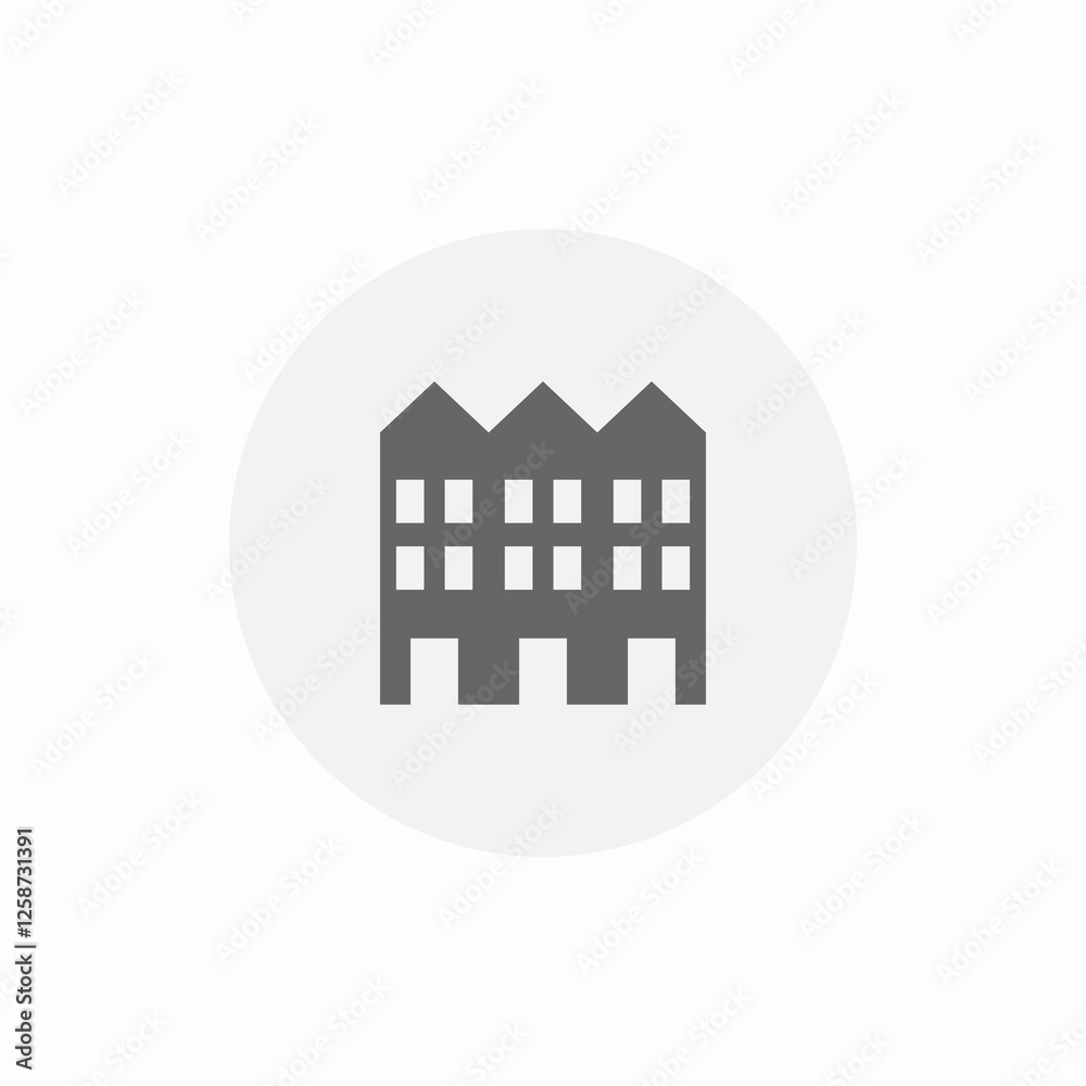 row apartment homes icon sign vector row apartment homes icon sign vector
