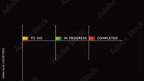 Project Management Workflow To-Do In Progress and Completed Tasks Visualized for Effective Team Collaboration in a Digital Workspace