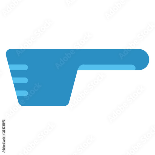 Washing powder icon, blue spoon for measuring washing powder icon vector in trendy style isolated on white background.