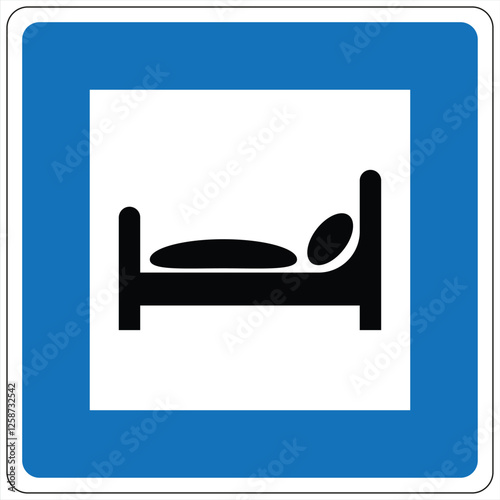 Icon depicting a bed symbolizing hotel or lodging services