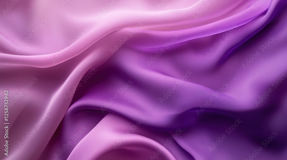 Fototapeta premium Draped silk fabric in shades of purple and pink