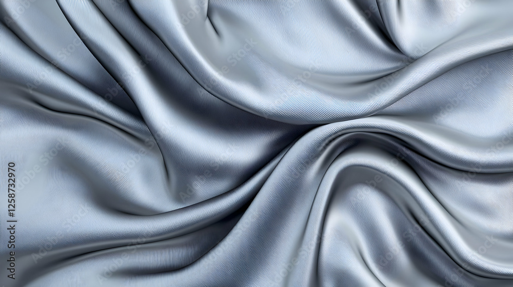 Fototapeta premium Silver and Blue Draped Fabric Texture