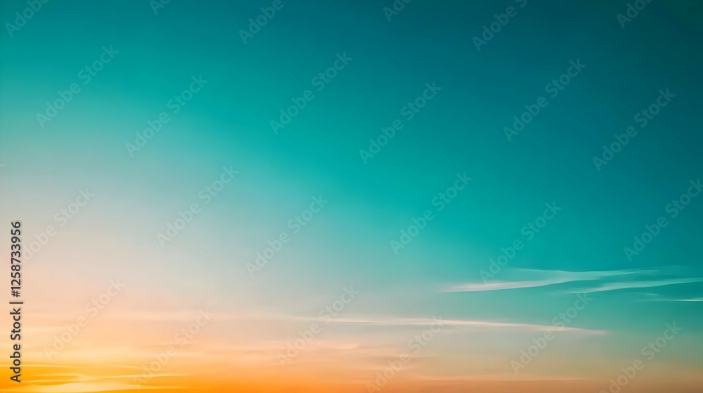 Orange and Teal Sunset Sky Gradation Orange and Teal Sunset Sky Gradation