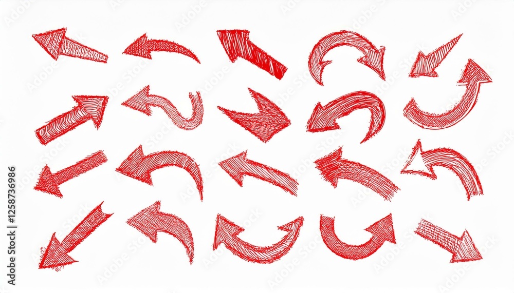 Arrow crayon brush doodle chalk red line stroke. Sketch pencil texture line scribble red arrow icon. Hand drawn grunge crayon brush sketch direction element set. perfect any project. Arrow crayon brush doodle chalk red line stroke. Sketch pencil texture line scribble red arrow icon. Hand drawn grunge crayon brush sketch direction element set. perfect any project.