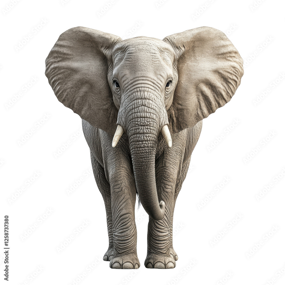 Fototapeta premium Elephant, white isolate background