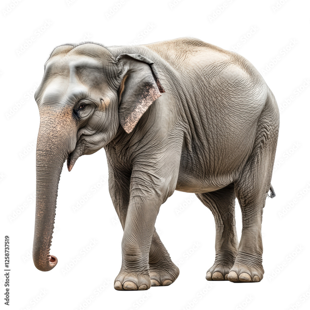 Obraz premium Elephant, white isolate background