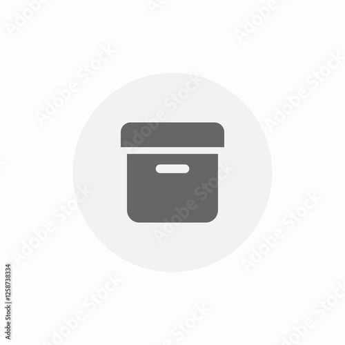 lid box storage save icon sign vector