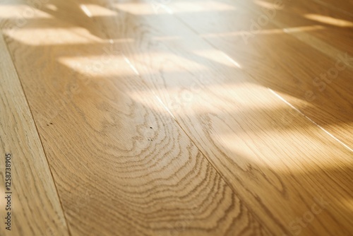 Sunlit wooden floor with natural texture