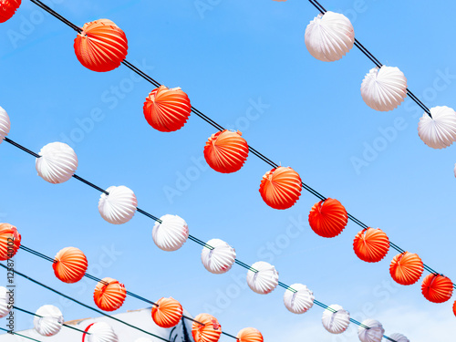 Paper lanterns, farolillos, at the April Fair in Seville.