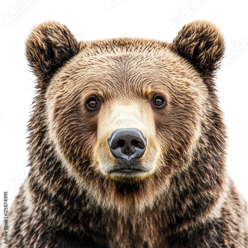 Wallpaper Mural Grizzly bear portrait, white isolate background Torontodigital.ca