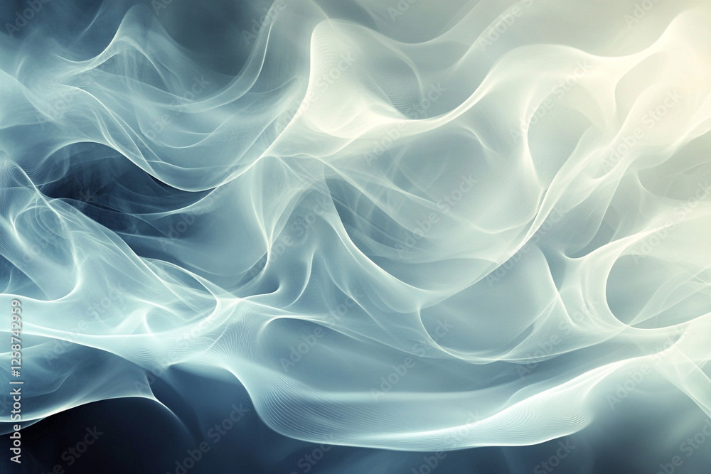 An ethereal abstract background with translucent waves and diffused light blending seamlessly for a serene HD effect.
