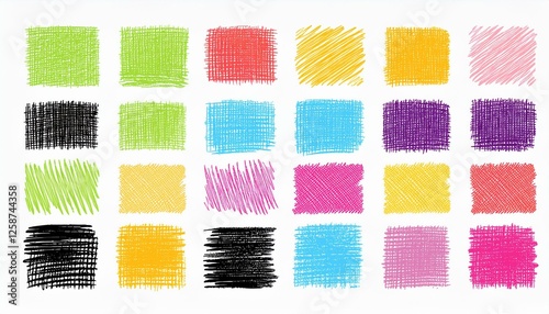 Crayon doodle color scribble line brush shape. Brush crayon pencil paint stroke texture doodle shape. Vector hand drawn frame background set of abstract design graphic figure. perfect any project.