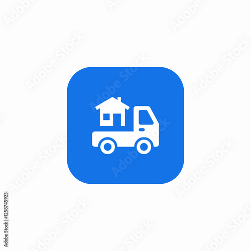 mobile home moving service icon sign vector