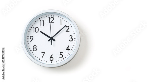 Wallpaper Mural Round clock with dial isolated on white background. Positive time for business. Ten hours and ten minutes on the dial. Torontodigital.ca