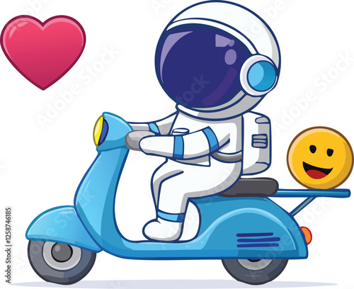 A man riding a scooter with heart vector flat design