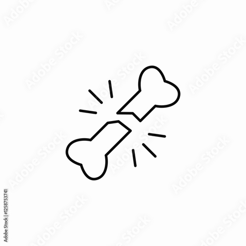 bone break injury icon sign vector