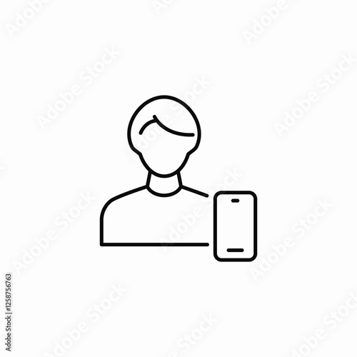 male phone contact icon sign vector