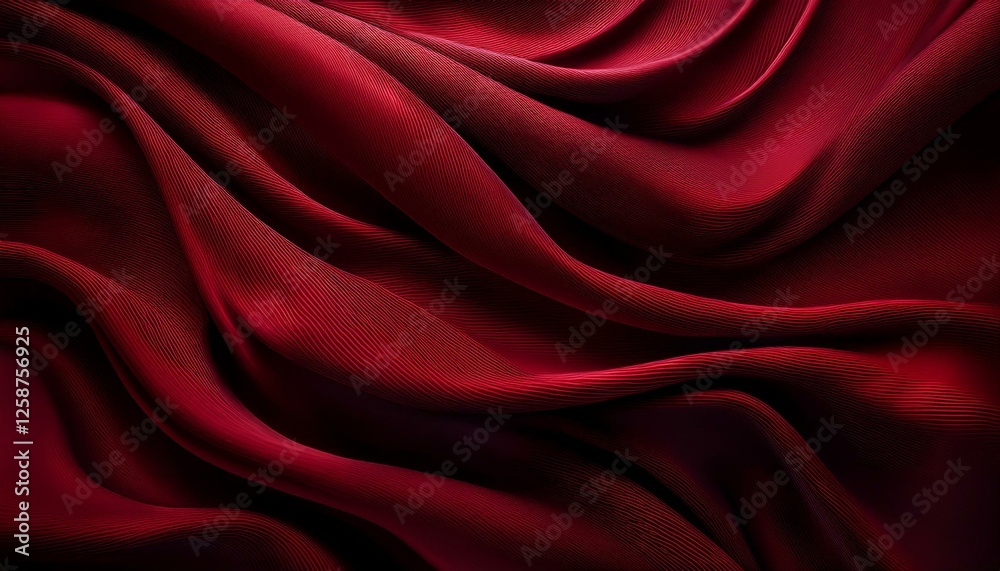 Obraz premium black dark deep red burgundy cherry maroon crimson abstract background silk satin velvet fabric elegant luxury rich curtain drapery fold line wave flow romance valentine birthday christmas design