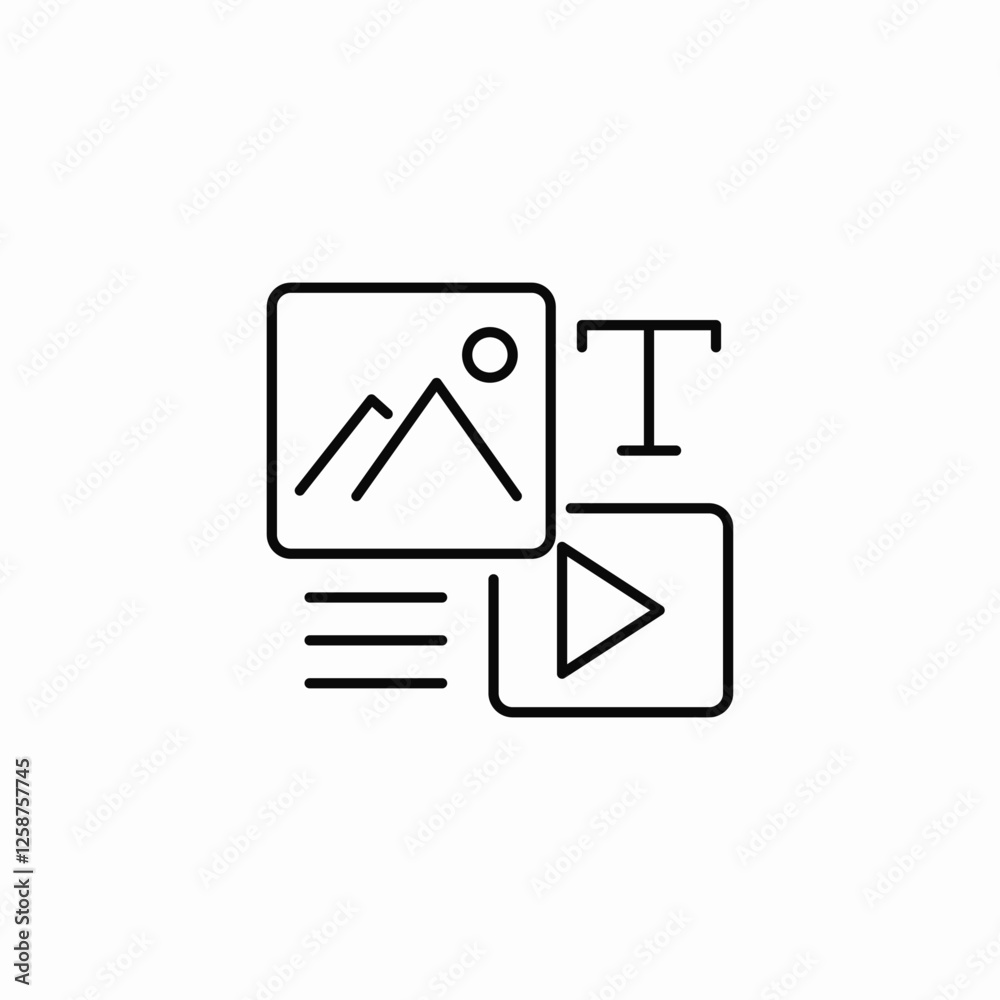 text media embed icon sign vector