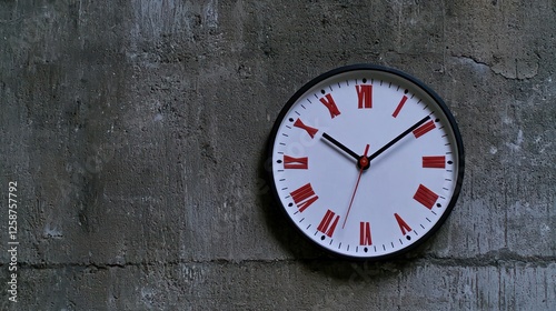 Wallpaper Mural Simple Black Wall Clock With Red Roman Numerals Torontodigital.ca