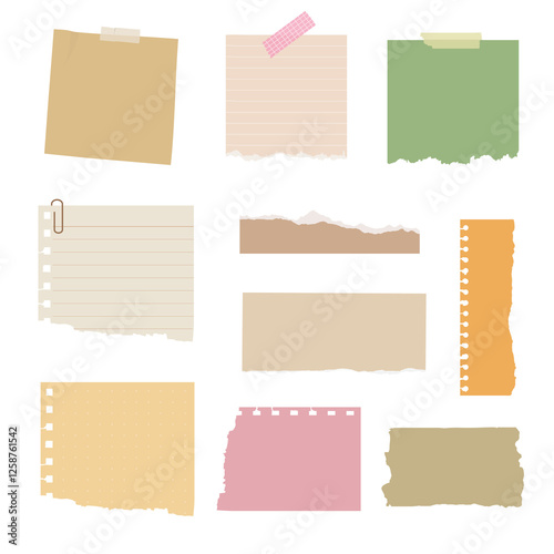 Wallpaper Mural PNG Colorful torn paper notes collection on transparent background Torontodigital.ca