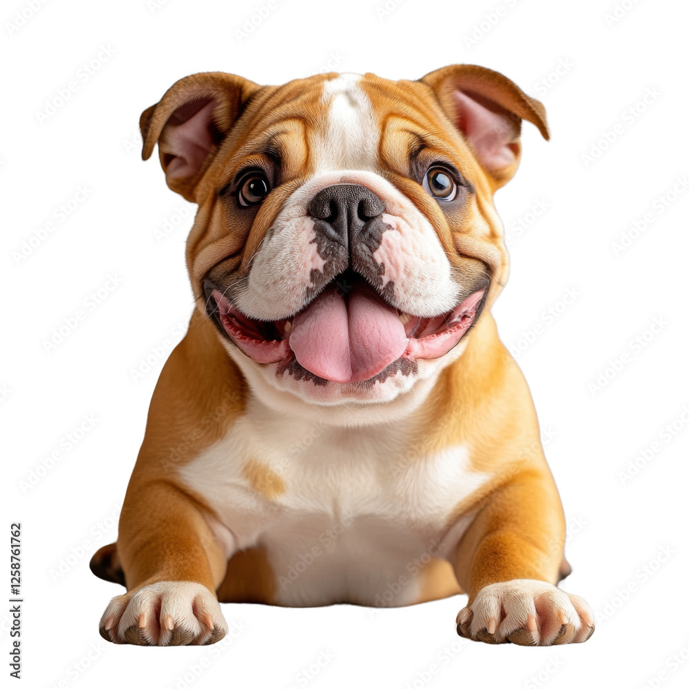 Smiling bulldog, white isolate background Smiling bulldog, white isolate background
