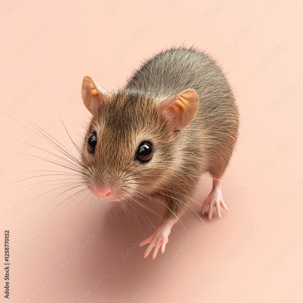 mouse on a light pink background mouse on a light pink background