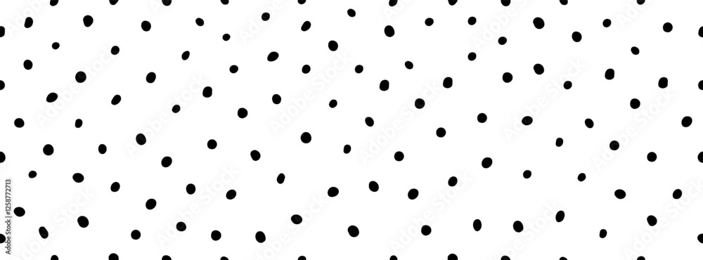 Seamless Hand Drawn vector polka dot pattern. Trendy Print with doodle tiny blots and spots. Dotted cute black and white pattern Seamless Hand Drawn vector polka dot pattern. Trendy Print with doodle tiny blots and spots. Dotted cute black and white pattern