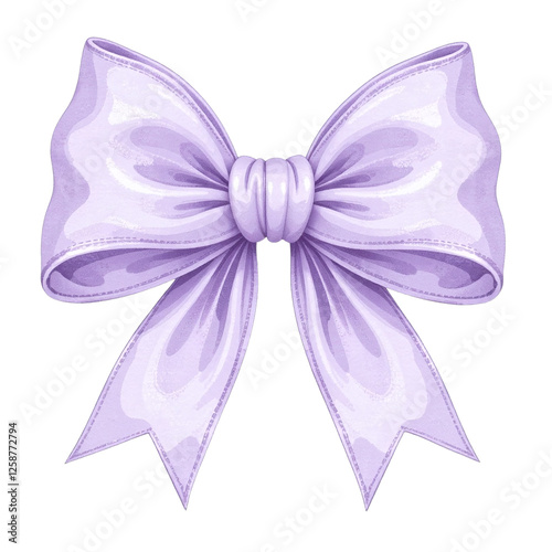 Illustration of a large purple bow, isolated on a cut out background.