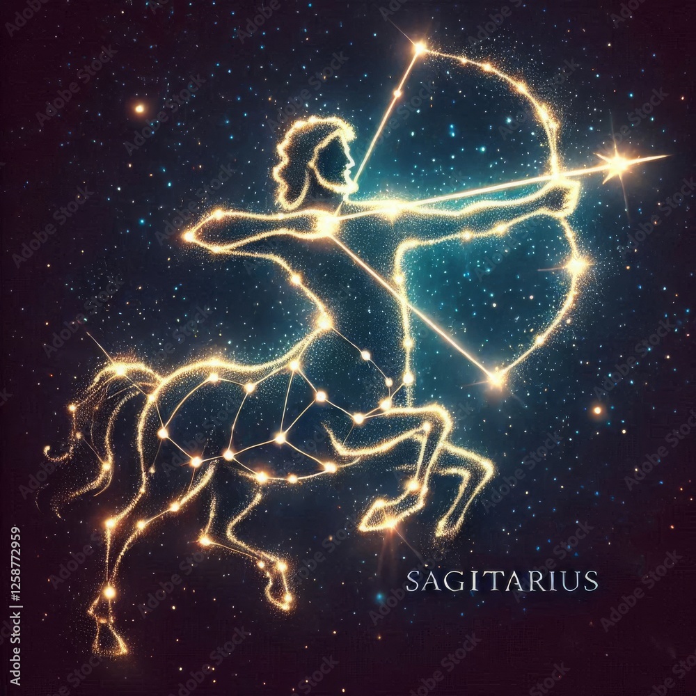 Mystical Sagittarius Constellation with Radiant Energy Mystical Sagittarius Constellation with Radiant Energy