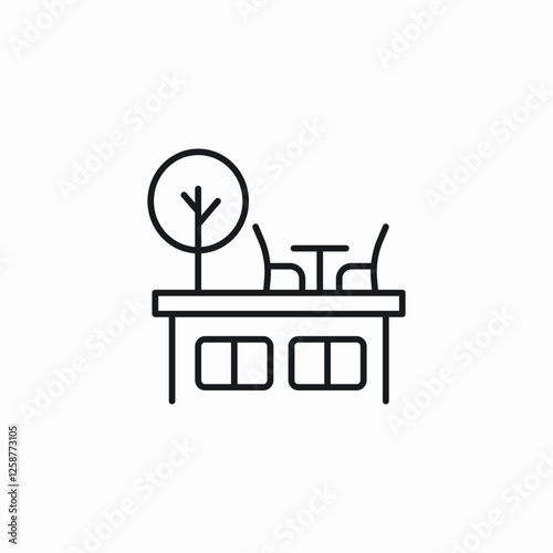 tree roof icon sign vector