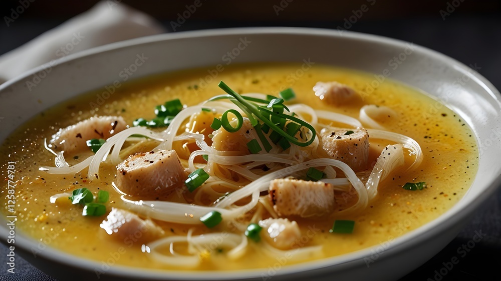 Golden Egg Drop Soup with Floating Green Onions