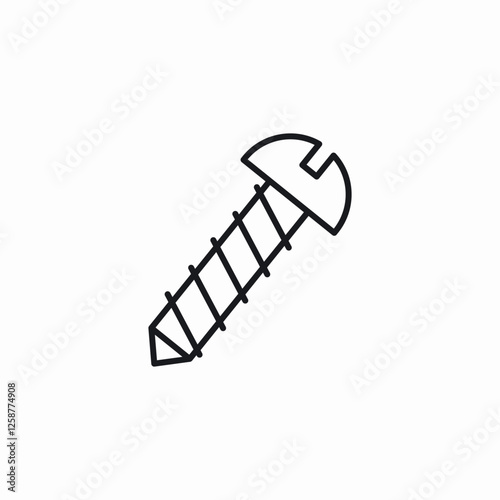 wood screw icon sign vector