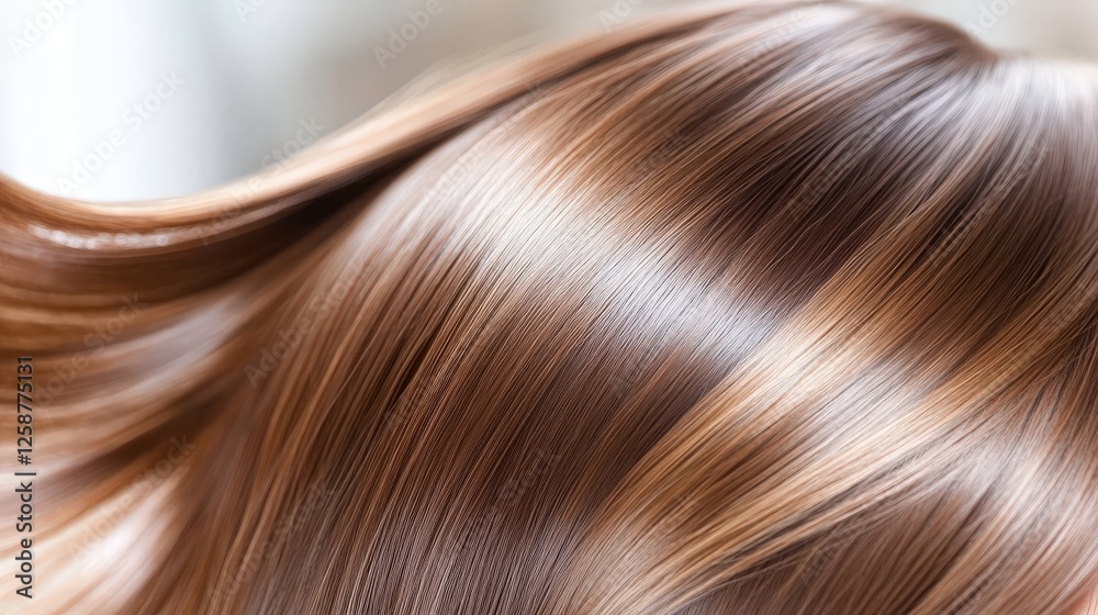Fototapeta premium Smooth Shiny Brown Hair Cascading Beautifully
