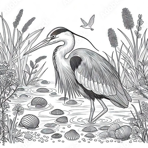 Сoloring books for Amazon, drawing for kids  Amazon, Birds,Bird, Flamingo, igle, Duck, tiger, animal, Line Drawing, line art photo