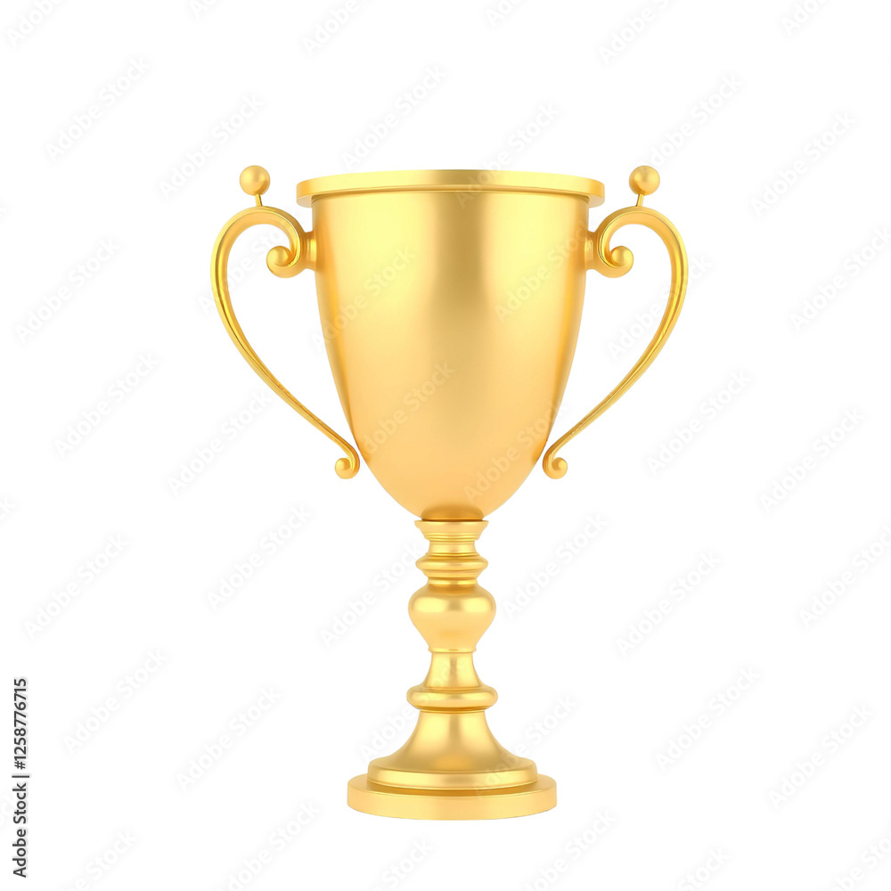 golden championship trophy cup with elegant handles, 3d award, isolated on transparent background golden championship trophy cup with elegant handles, 3d award, isolated on transparent background