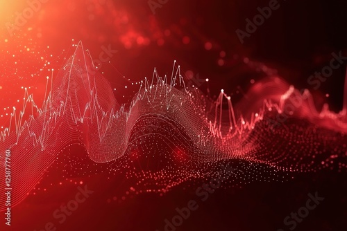 Economic graph with diagrams on the stock market, for business and financial concepts and reports. Abstract red vector background.