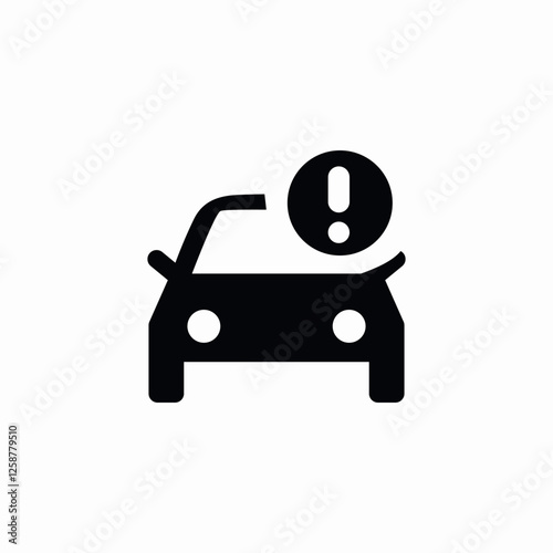 car warning icon sign vector