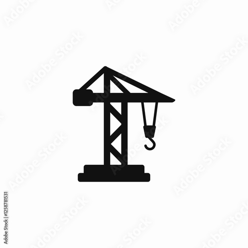 crane lift icon sign vector