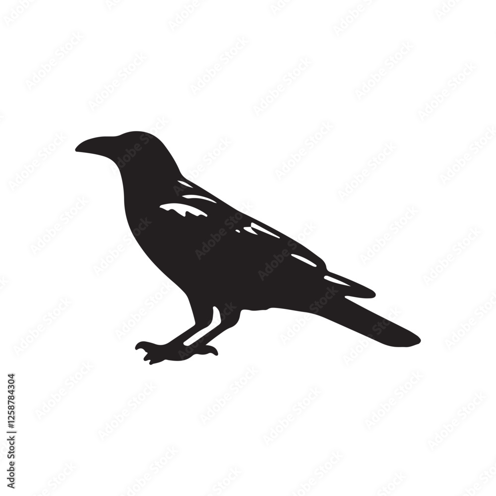 Fototapeta premium Crow silhouette vector isolated file with white background