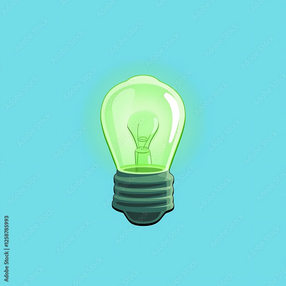 An retro image of a green lamp with a transparent body. The background is a sky blue color, adding depth and contrast. An retro image of a green lamp with a transparent body. The background is a sky blue color, adding depth and contrast.