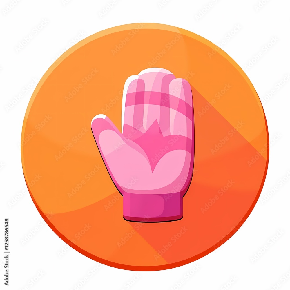 An sleek image of a pink glove with geometric patterns. The background is a sunset orange color, adding depth and contrast. An sleek image of a pink glove with geometric patterns. The background is a sunset orange color, adding depth and contrast.