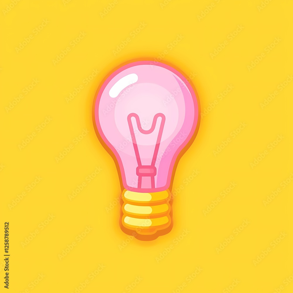 An glowing image of a pink lamp with a yellow handle. The background is a vibrant yellow color, adding depth and contrast. An glowing image of a pink lamp with a yellow handle. The background is a vibrant yellow color, adding depth and contrast.