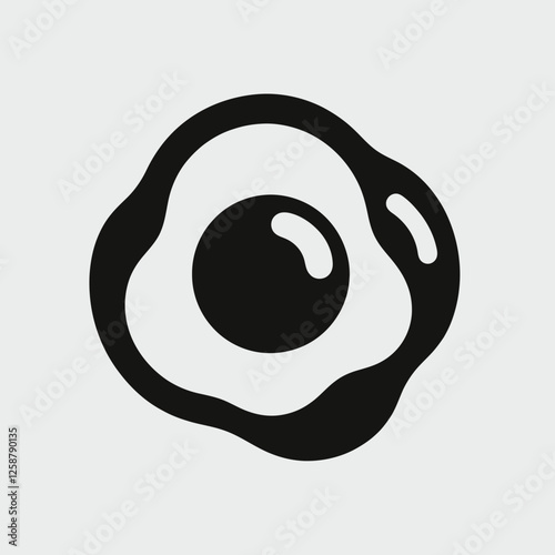 Fried Egg Silhouettes in black on a white background