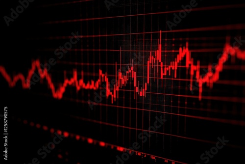 Stock exchange market chart, Stock market data on LED display. Business analysis concept.