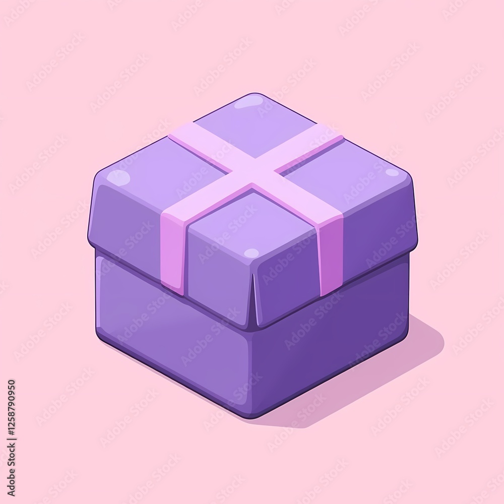 An detailed image of a purple box with a matte finish. The background is a pastel pink color, adding depth and contrast. An detailed image of a purple box with a matte finish. The background is a pastel pink color, adding depth and contrast.