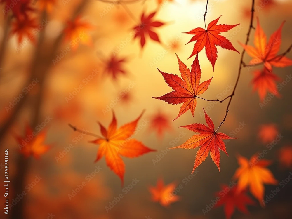 orange fall leaves in park, autumn natural background orange fall leaves in park, autumn natural background