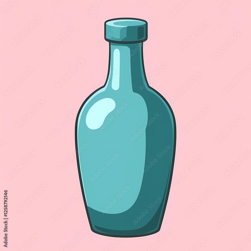 An ornate image of a teal bottle with a matte finish. The background is a pastel pink color, adding depth and contrast. An ornate image of a teal bottle with a matte finish. The background is a pastel pink color, adding depth and contrast.